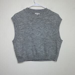 Mimosa Sweater Vest Women’s Gray Sleeveless Knit Preppy Collegiate Size Large